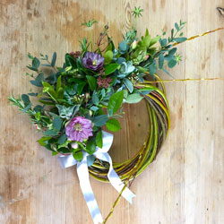 willow and hellebore farewell wreath